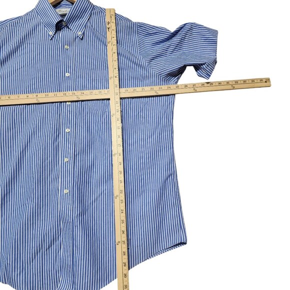 Brooks Brothers Mens Non-Iron Blue & White‎ Striped Original Polo Shirt 16.5" - Picture 4 of 7